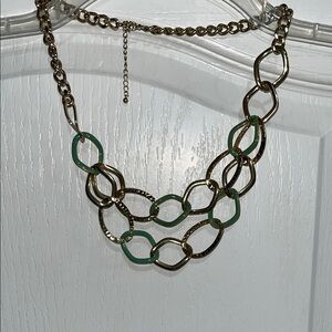 Gold and Green Vintage-Inspired Necklace